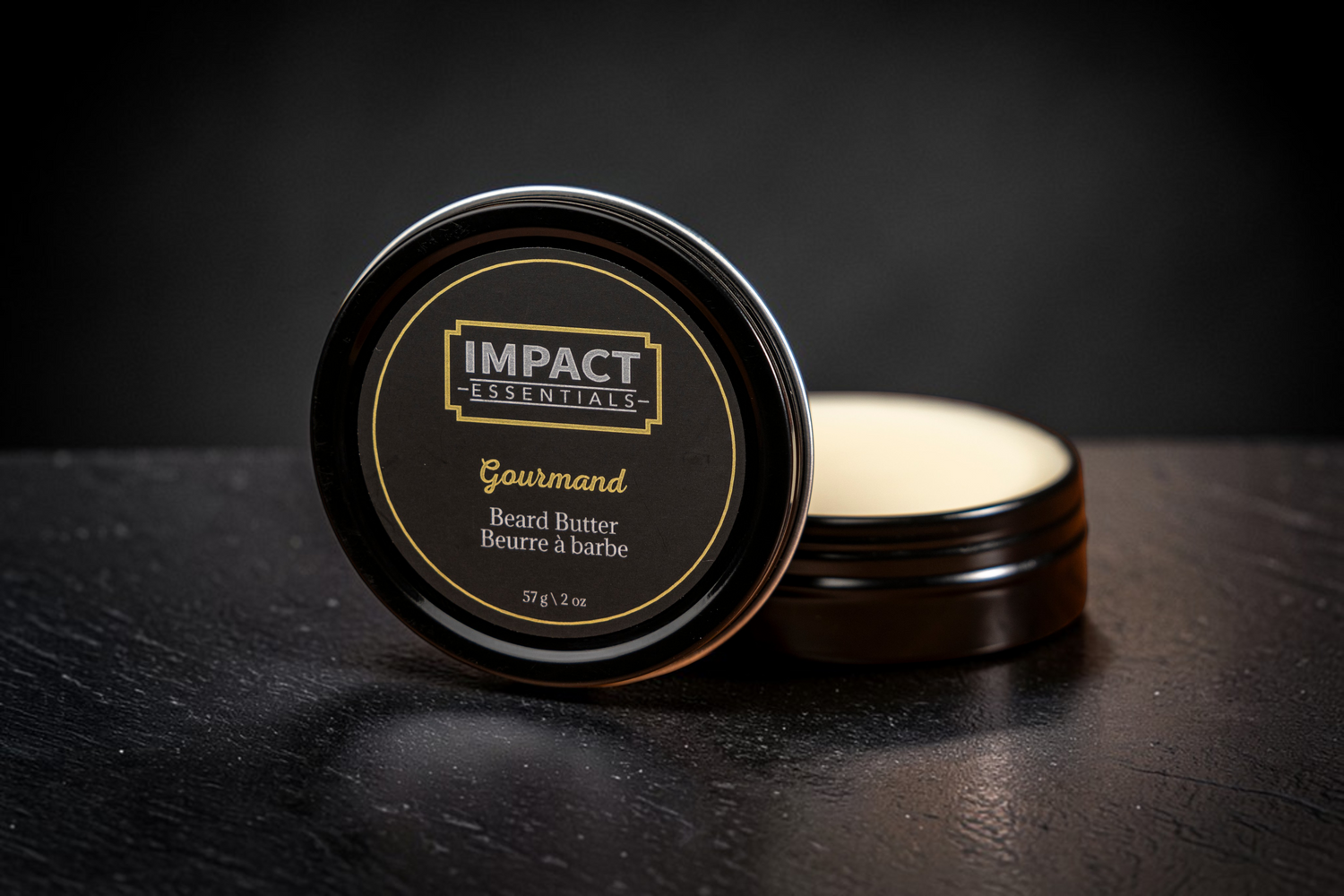 beard Butter Grooming product on a black lighting