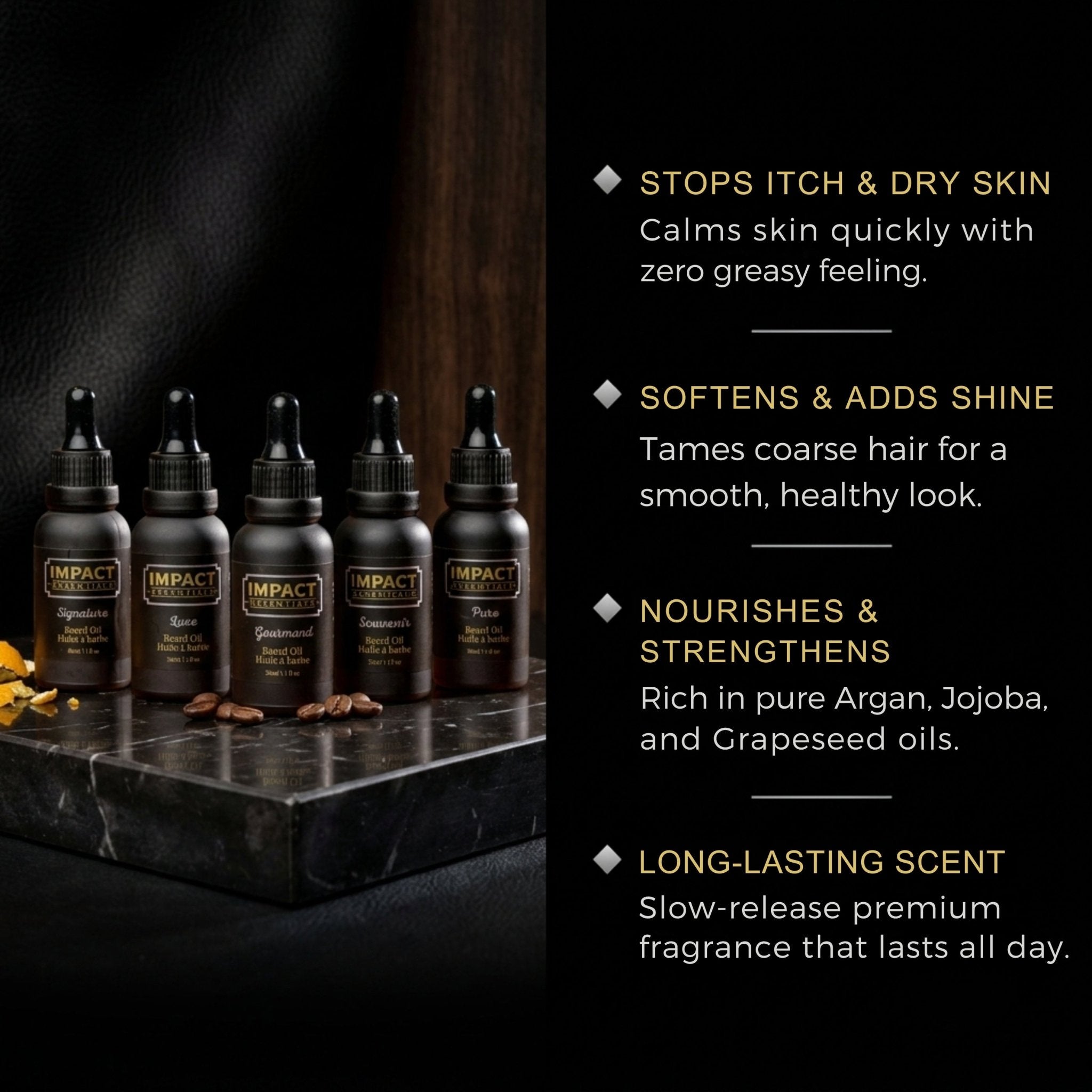 The Discovery Set: 4-Piece Scent Sample Set - Impact Essentials - Beard Oil - The Discovery Set: 4-Piece Scent Sample Set